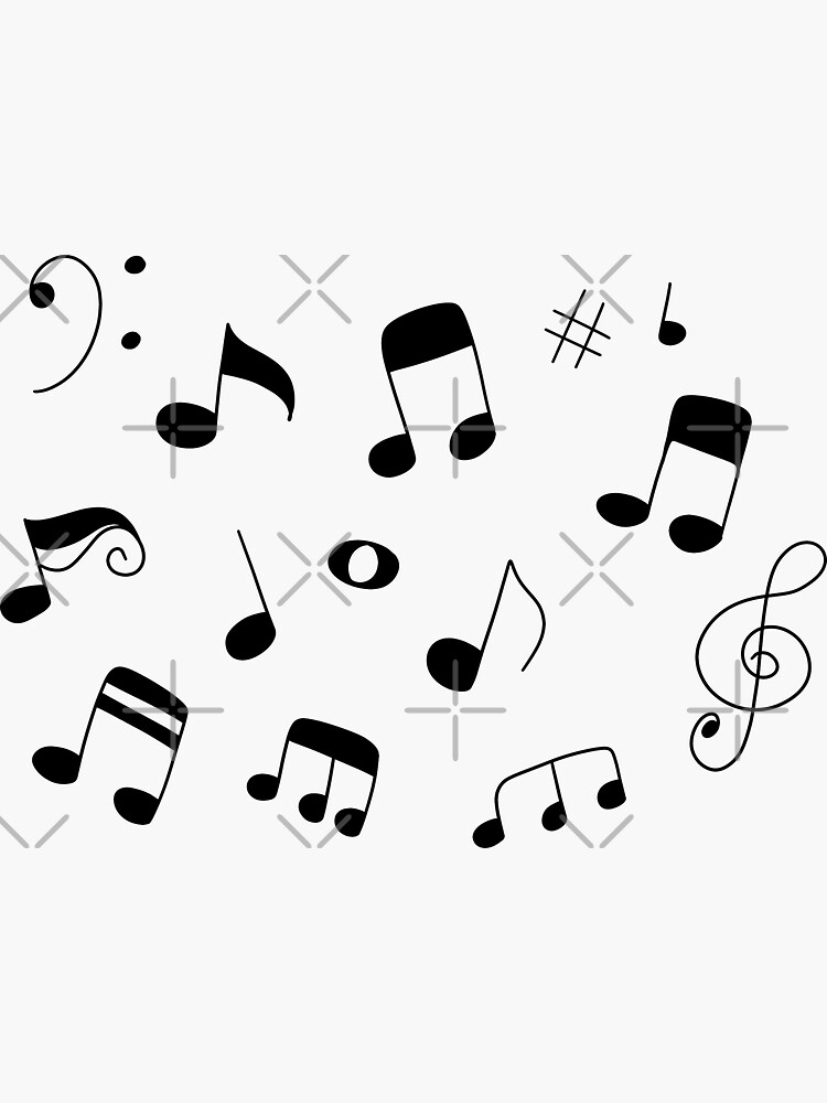 "Music Notes" Sticker for Sale by SaradaBoru Redbubble