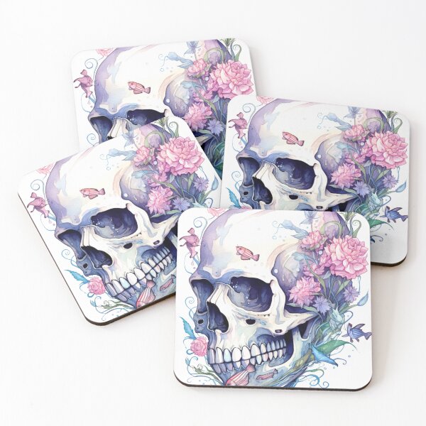 Item preview, Botanical skull underwater designed and sold by Galaxink-Shop.