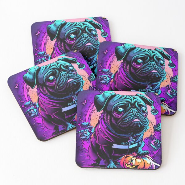 Item preview, Pug Graffiti Halloween Art 5 designed and sold by RedBluffTraders.