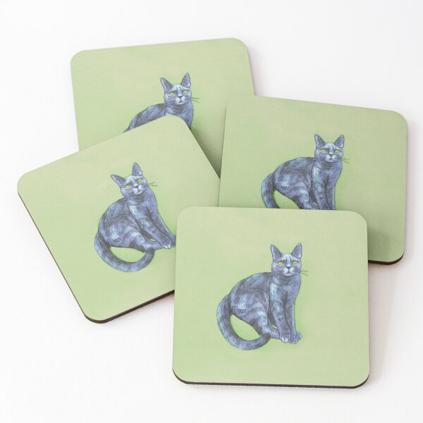 Item preview, Grey Cat on Green designed and sold by jastinamor.