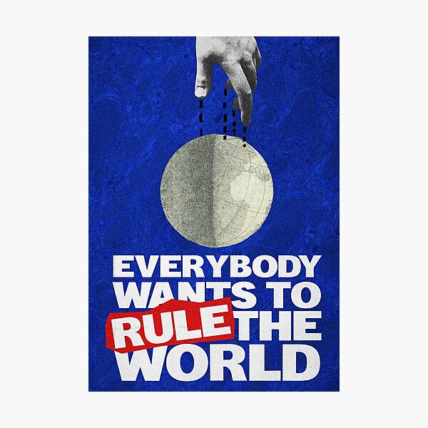  Everybody Wants to Rule The World Song Lyric Vintage Quote  Print : Office Products