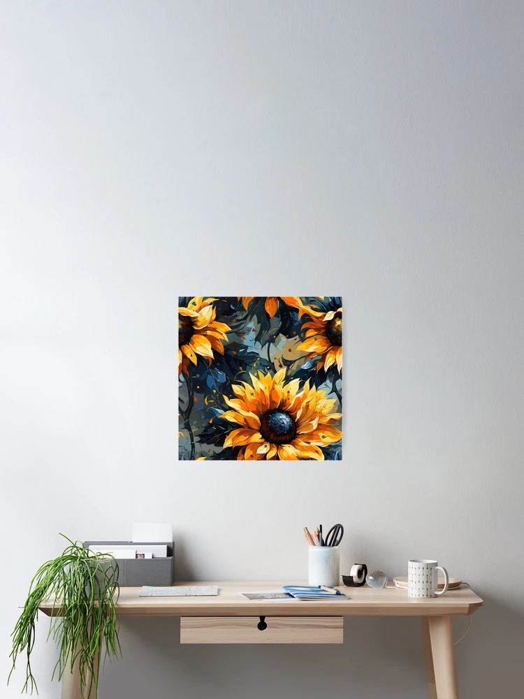 Thumbnail 2 of 3, Poster, Sunflowers Pattern 7 designed and sold by DigitalPatternx.