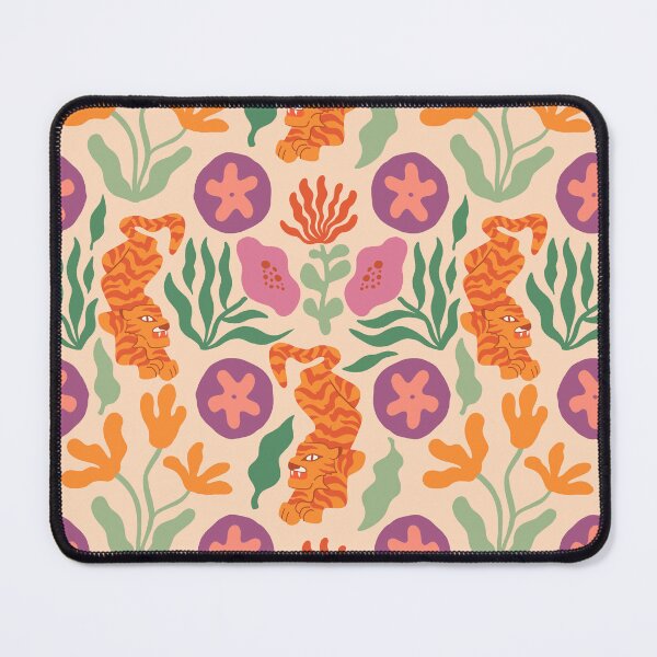 Aperçu de l'œuvre Motif floral de tigre fantaisiste et féroce créée et vendue par Haley Schulz.