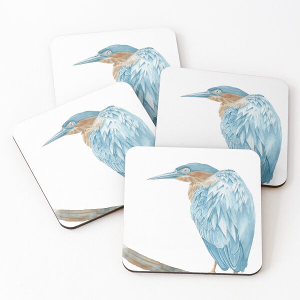 Item preview, Green heron bird watercolor painting designed and sold by L'Atelier Oranjade.
