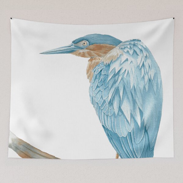 Item preview, Green heron bird watercolor painting designed and sold by L'Atelier Oranjade.