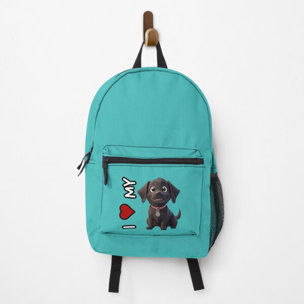Item preview, I love my dog - animated black dog in 3D style - puppy designed and sold by ChickNickStudio.