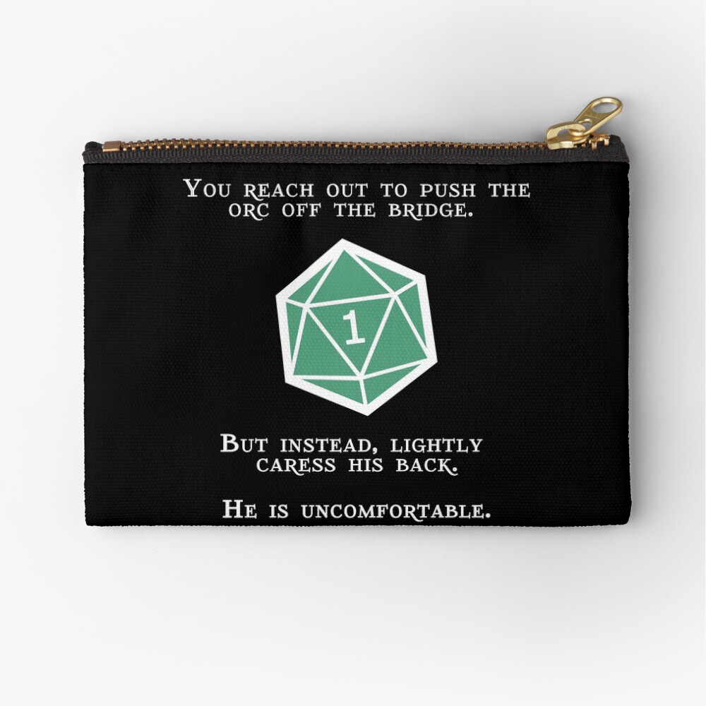 Natural 1 - Orc (White) Zipper Pouch