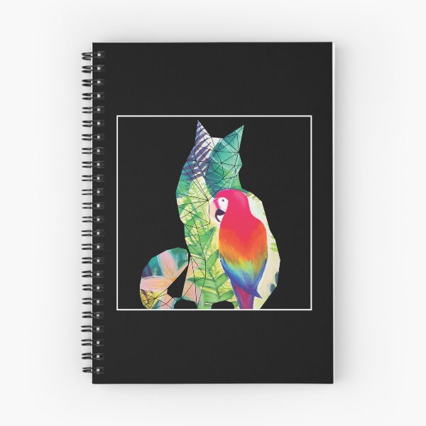 Item preview, Maine Coon cat colorful pastel jungle foliage parrot designed and sold by CarolineSaldana.