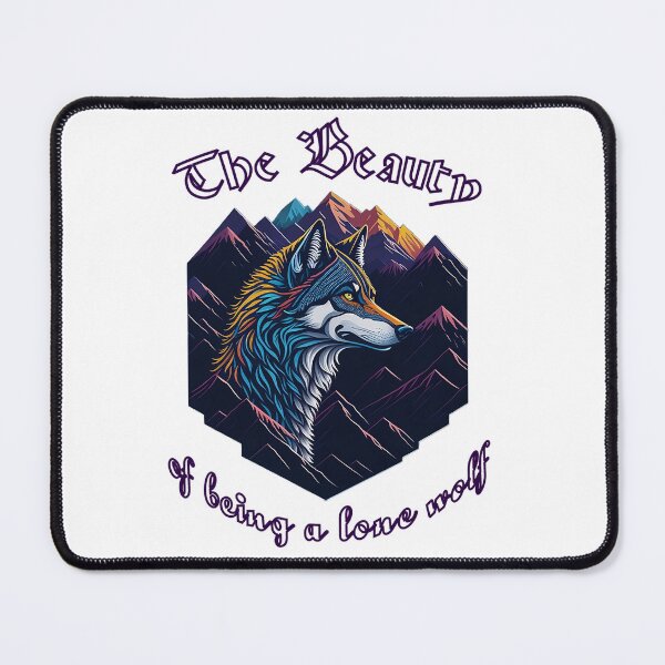 Item preview, The Beauty of Being a Lone wolf | colorful wolf and mountains   designed and sold by LonelyM00n.