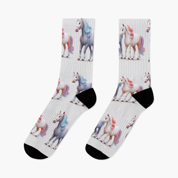 Item preview, Playful Pony Parade: Cute Cartoon Horse Pattern Art Print designed and sold by Artforhorse.