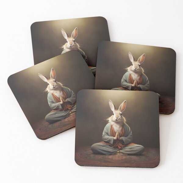 Item preview, rabbit meditation designed and sold by the99thstudio.