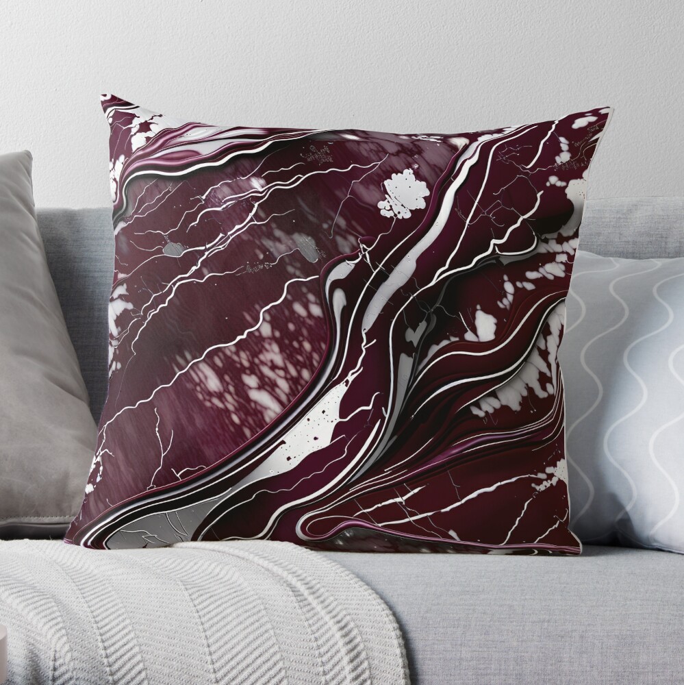 Burgundy and grey throw pillows sale