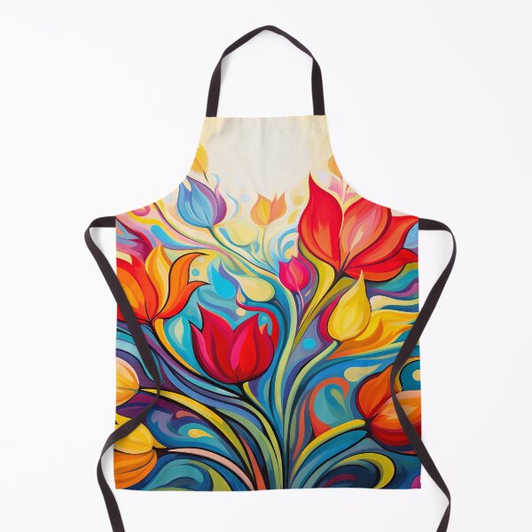 Item preview, Bright colorful abstract tulips designed and sold by Inktown.