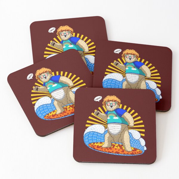 Item preview, surfing afro polar bear  designed and sold by hayrpictures.