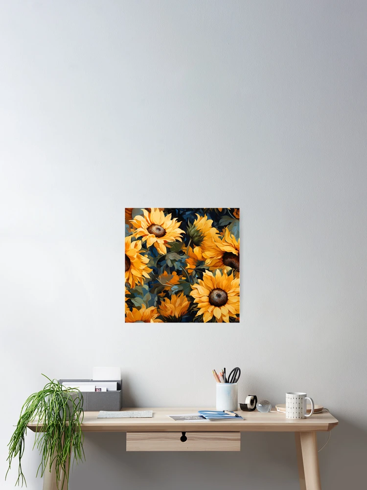 Thumbnail 2 of 3, Poster, Sunflowers Pattern 8 designed and sold by DigitalPatternx.