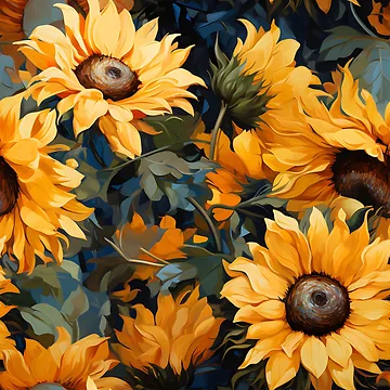Artwork thumbnail, Sunflowers Pattern 8 by DigitalPatternx