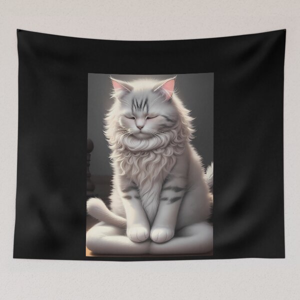 Item preview, Mindful Cat with Closed Eyes designed and sold by Mechanical-Artt.