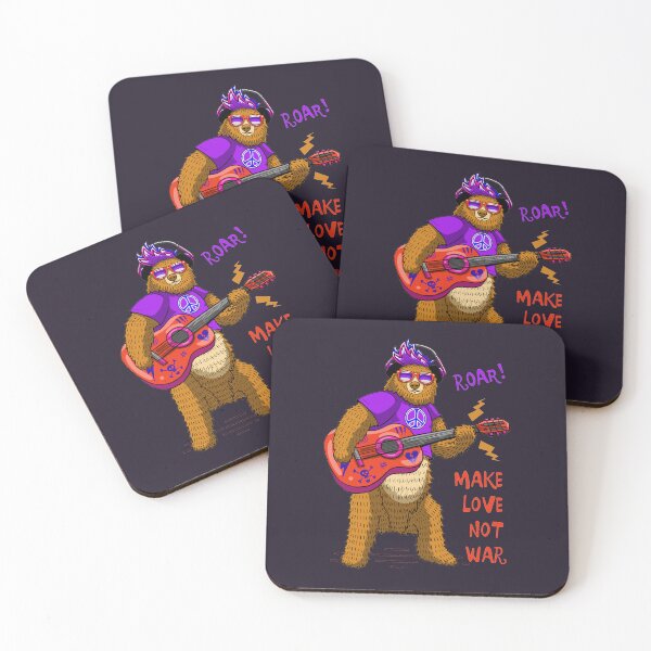 Item preview, make love not war (hippie bear) designed and sold by hayrpictures.