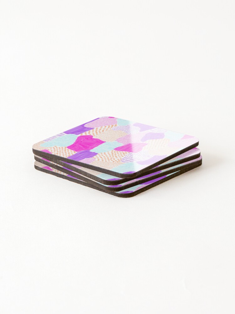Thumbnail 4 of 5, Coasters (Set of 4), Colorful Patch Pattern designed and sold by MorganSites.
