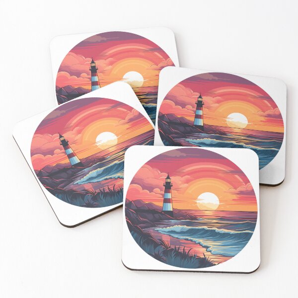 Item preview, Summer sunset lighthouse design  designed and sold by SmileshareShop.