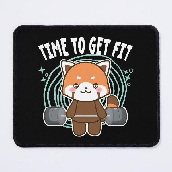 Item preview, Time To Get Fit, redpanda doing workout designed and sold by LeeannaOlivas.