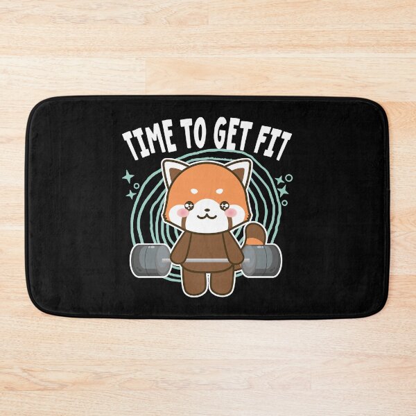 Item preview, Time To Get Fit, redpanda doing workout designed and sold by LeeannaOlivas.