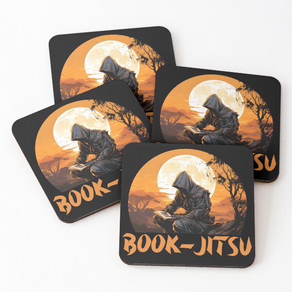 Artikelvorschau, Ninja-Buchliebhaber Retro-Sonnenuntergang-Samurai-Lesung entworfen und verkauft von Naive-Genius.