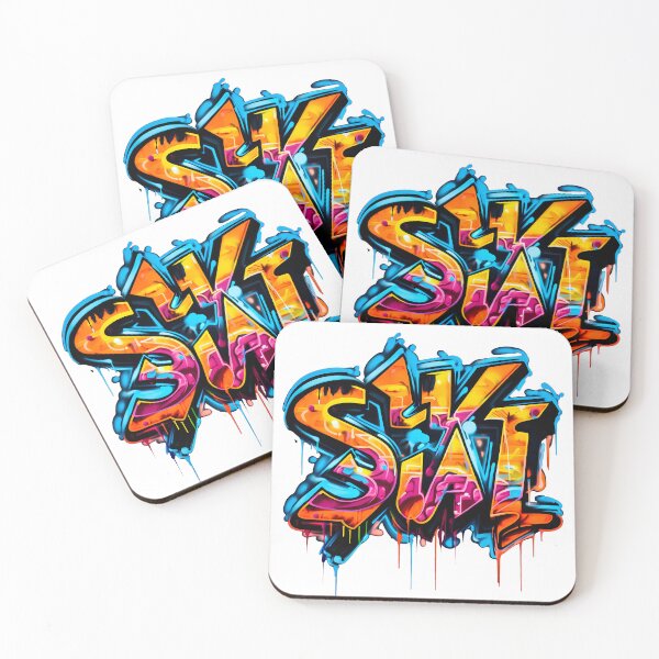 Item preview, Enhanced Urban Corners: A Pattern of Colorful Graffiti and Inspirational Messages on City Walls designed and sold by SweetMagicDream.