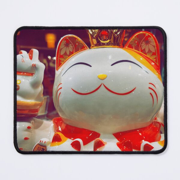 Item preview, White Chinese Lucky Cats with Red and Gold designed and sold by ToadsWorkshop.