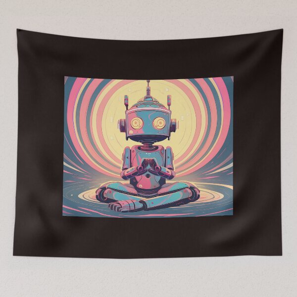 Item preview, Cosmic Harmony: Robots Meditating Amongst Stars designed and sold by Klyngzo1916.