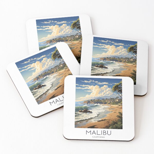Item preview, A Travel Print of Malibu - California designed and sold by StudioRedKoala.