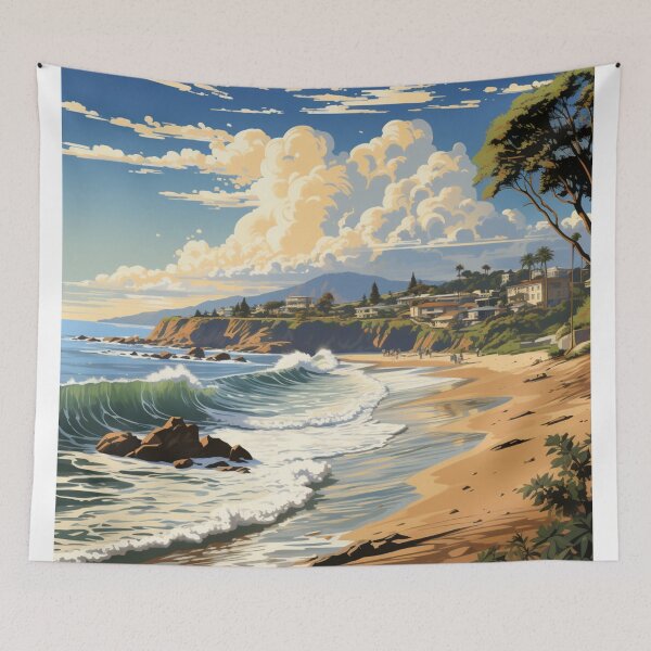 Item preview, A Travel Print of Malibu - California designed and sold by StudioRedKoala.
