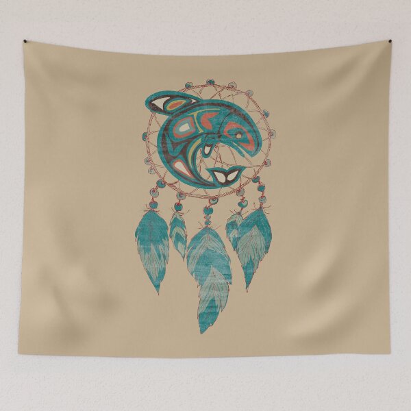 Item preview, Native American Totem Orca Whale Dreamcatcher 1 designed and sold by EDDArt.