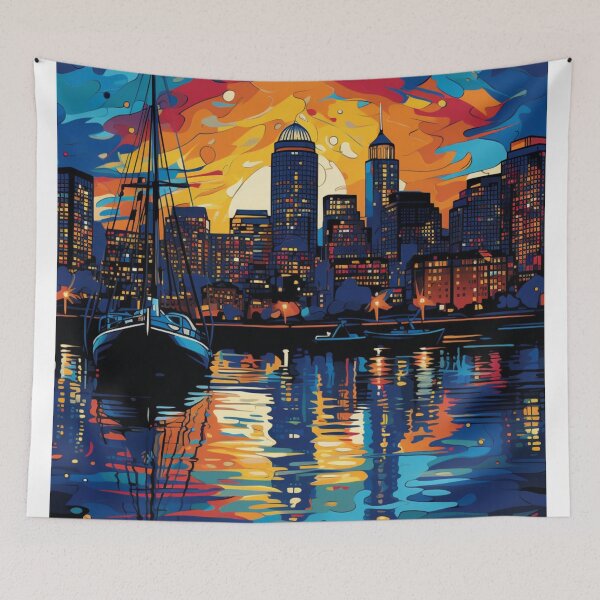 Item preview, A Pop Art Travel Print of Boston - Massachusetts designed and sold by StudioRedKoala.
