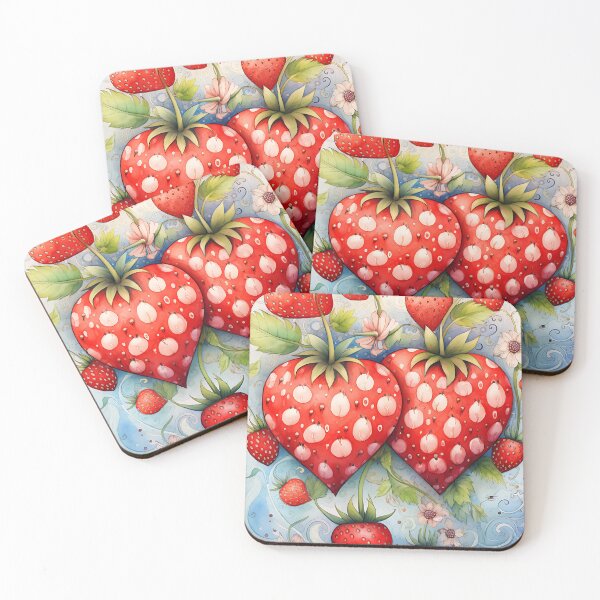 Item preview, "Whimsical Folk Art Strawberries - Playful Strawberry Leaves" designed and sold by Design Den.