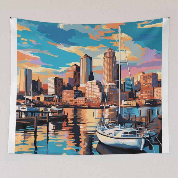Item preview, A Pop Art Travel Print of Boston - Massachusetts designed and sold by StudioRedKoala.