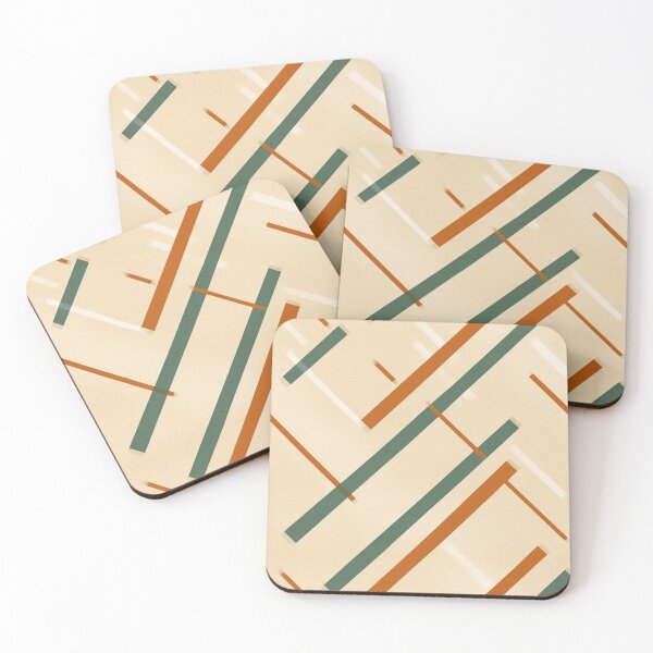 Item preview, Retro Criss Cross Green Orange Lines Pattern designed and sold by Sturdust.