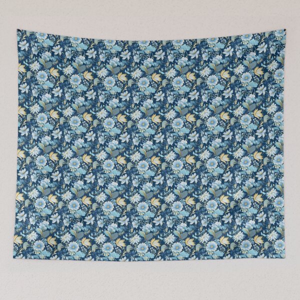 Item preview, Frostbound Mystery: A Tranquil Blue and Silver Seamless Pattern- N 29 designed and sold by Moisky Patterns.