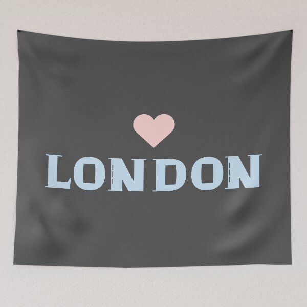 Item preview, Cute Heart London. Love London, Blue and Pink in Charcoal Grey designed and sold by Moyanana.