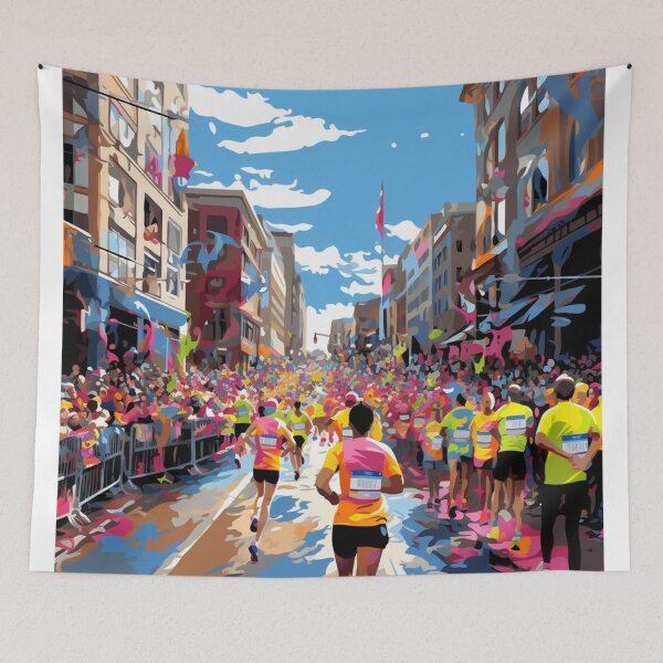 Item preview, A Pop Art Travel Print of the Boston Marathon - Massachusetts designed and sold by StudioRedKoala.