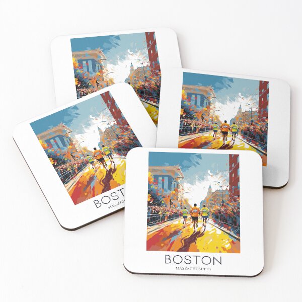 Item preview, A Pop Art Travel Print of the Boston Marathon - Massachusetts designed and sold by StudioRedKoala.