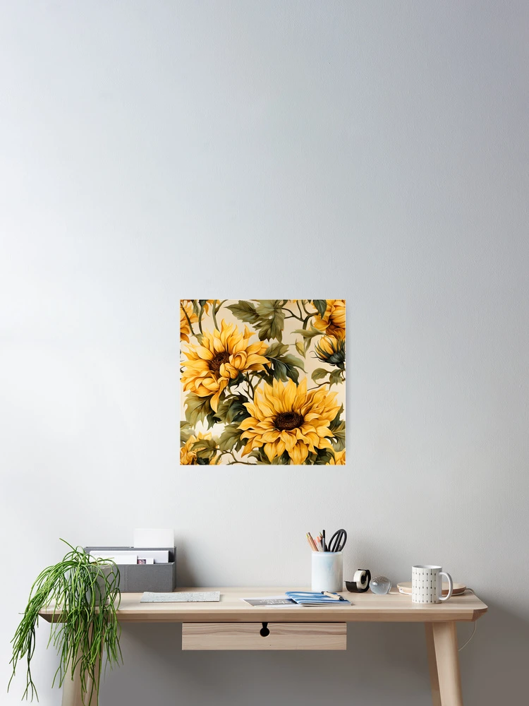 Thumbnail 2 of 3, Poster, Sunflowers Pattern 18 designed and sold by DigitalPatternx.