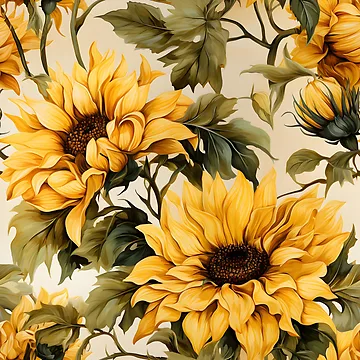 Artwork thumbnail, Sunflowers Pattern 18 by DigitalPatternx