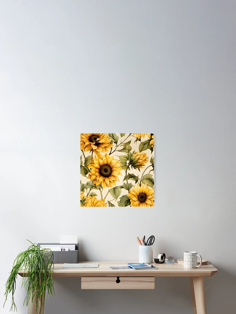 Thumbnail 2 of 3, Poster, Sunflowers Pattern 19 designed and sold by DigitalPatternx.