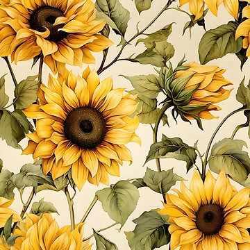 Artwork thumbnail, Sunflowers Pattern 19 by DigitalPatternx