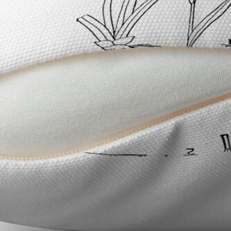 Alternate view of Botanical Scientific Illustration Black and White Iris Floor Pillow