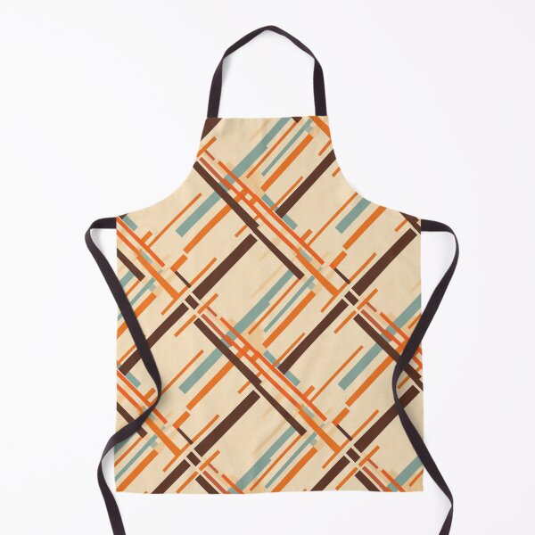 Item preview, Retro Crossed Orange Brown Blue Lines Pattern designed and sold by Sturdust.