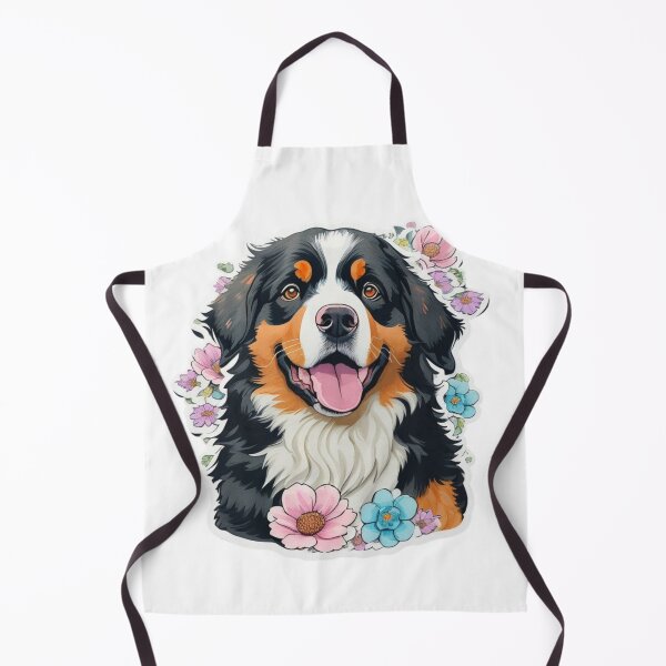 Item preview, Adorable Bernese Mountain Dog with Watercolor Flowers designed and sold by YourNameMatters.