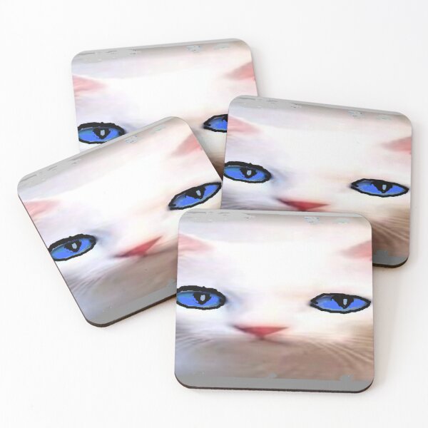 Item preview, Albino Cat Peeks Illustration designed and sold by 3triadstore.