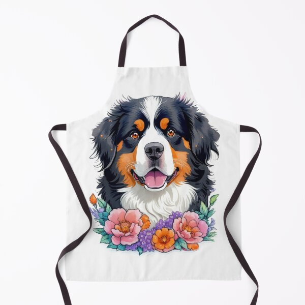 Item preview, Adorable Bernese Mountain Dog with Watercolor Flowers designed and sold by YourNameMatters.